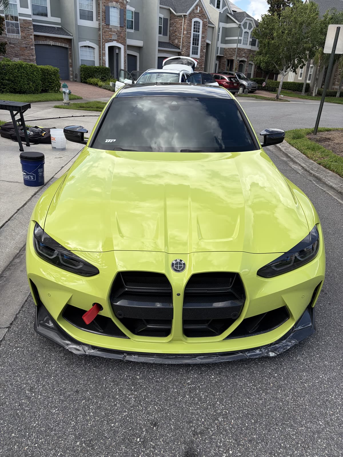 Yellow BMW M4 after a detail by APES
