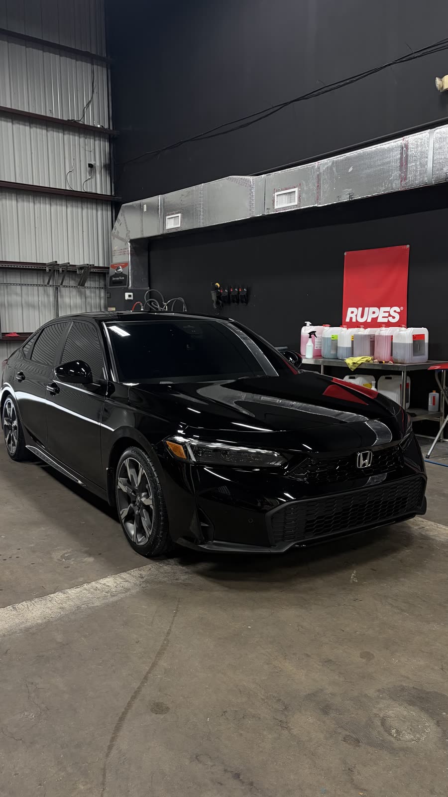 Black Honda Civic after ceramic coating at APES