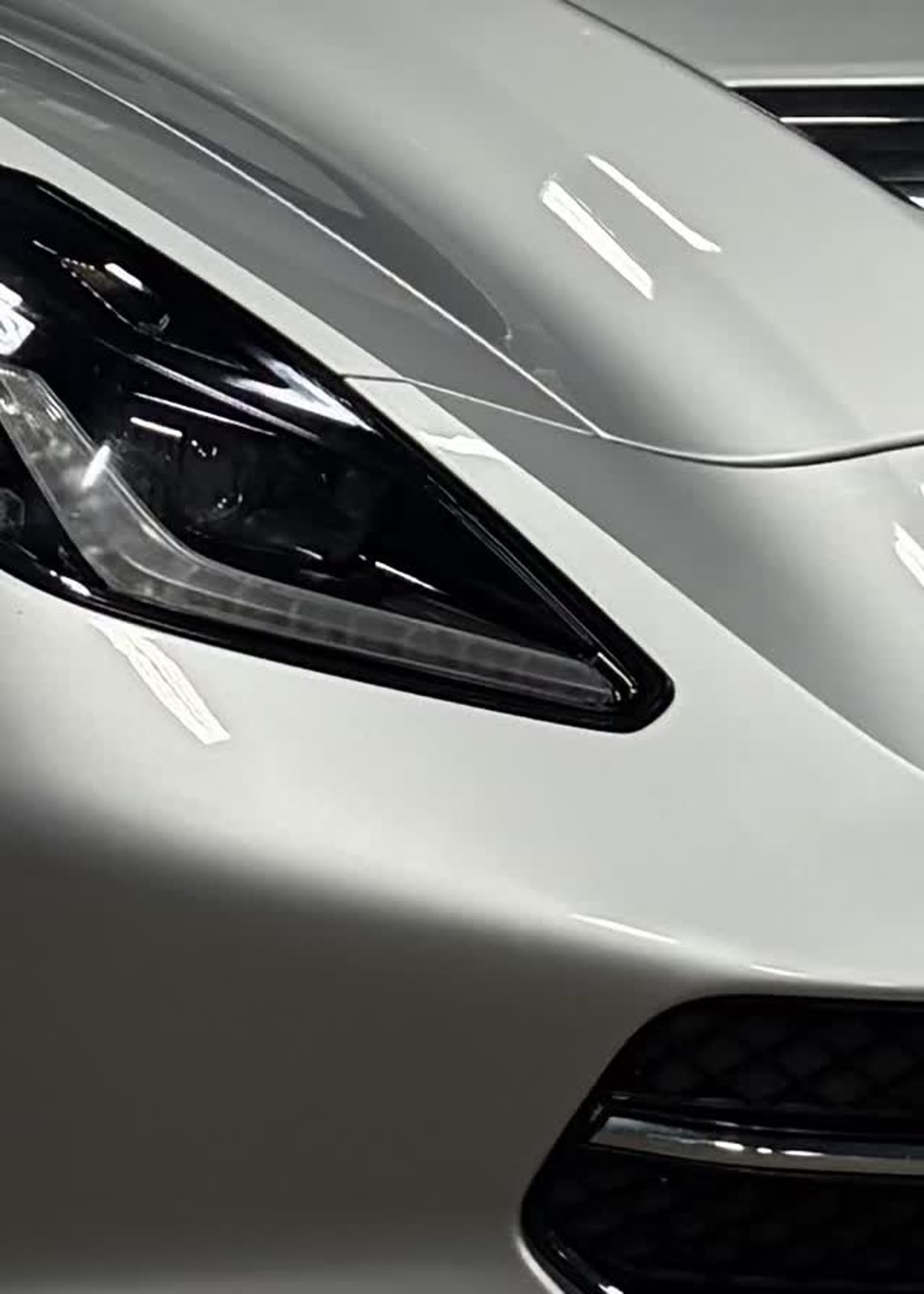 White Chevrolet Corvette after ceramic coating at APES
