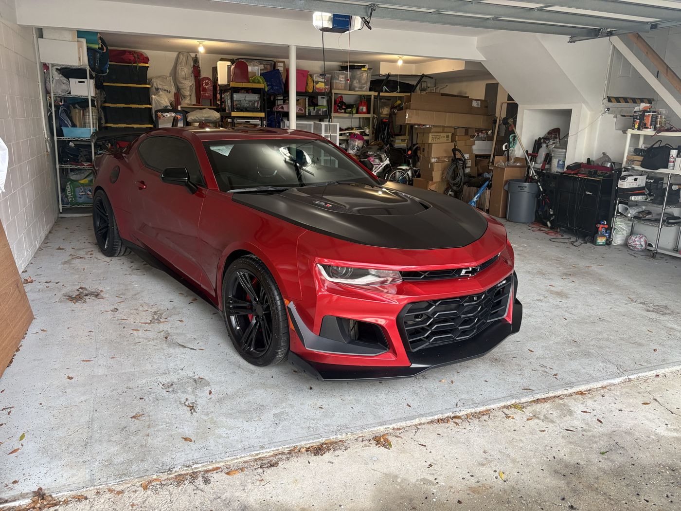 Red Camaro ZL1 1LE after a full detail
