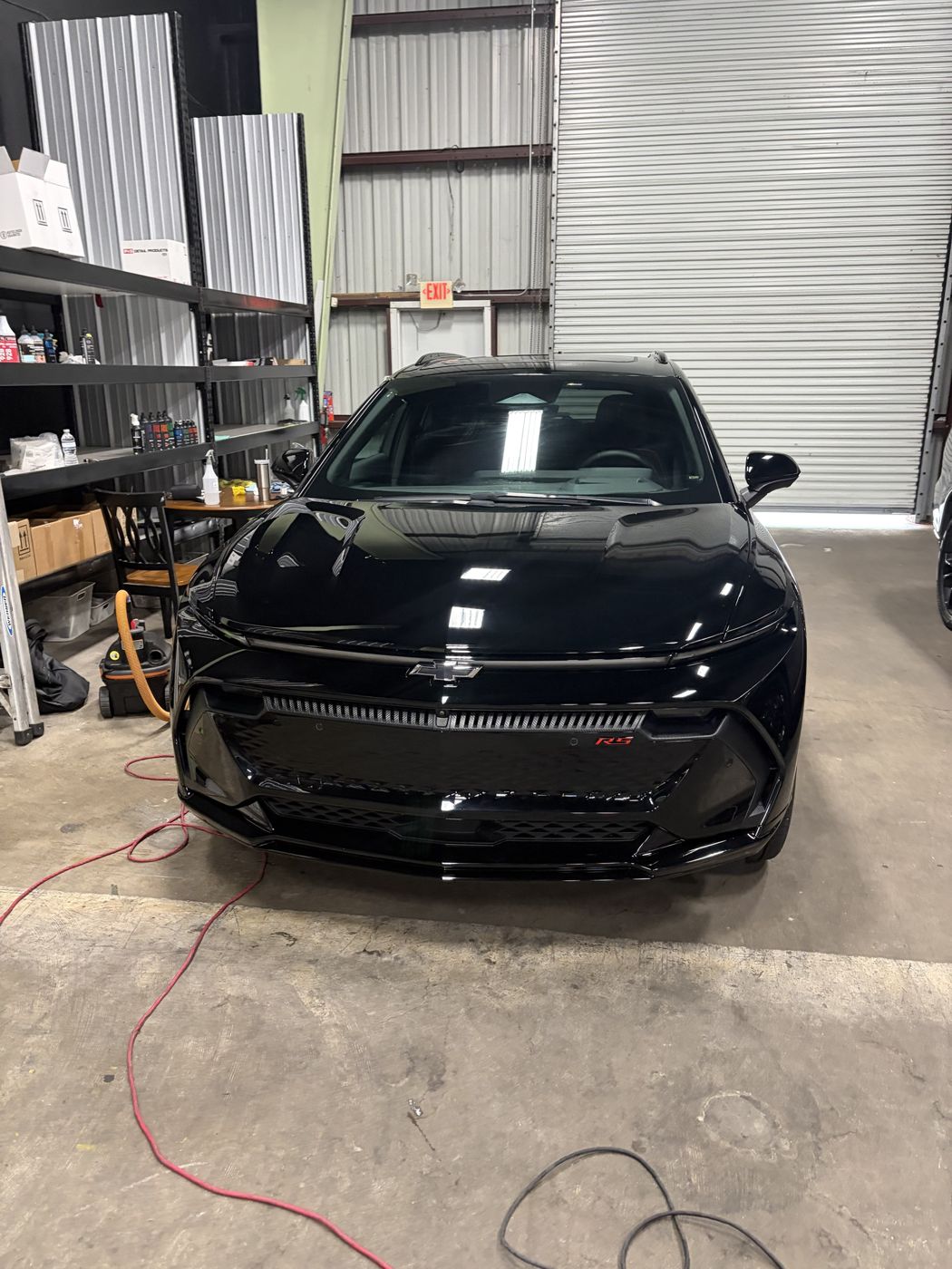 Chevy Equinox EV RS front view in the APES shop